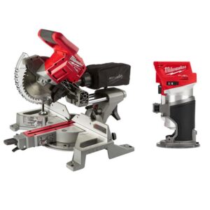Milwaukee M18 FUEL 18-Volt Lithium-Ion Brushless 7-1/4 in. Cordless Dual Bevel Sliding Compound Miter Saw with Compact Router
