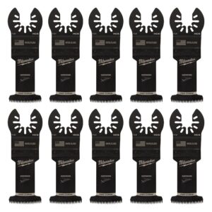 Milwaukee 1-3/8 in. High Carbon Steel Universal Fit Japanese Teeth Hardwood Cutting Oscillating Multi-Tool Blade (10-Pack)