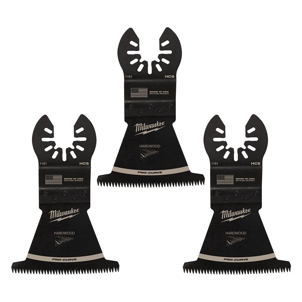 Milwaukee 2-1/2 in. High Carbon Steel Universal Fit Japanese Teeth Hardwood Cutting Oscillating Multi-Tool Blade (3-Pack)
