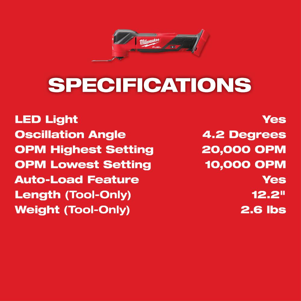 Milwaukee M18 FUEL 18-Volt Lithium-Ion Cordless Brushless Oscillating Multi-Tool Kit with one 5.0 Ah Battery, Charger and Tool Bag
