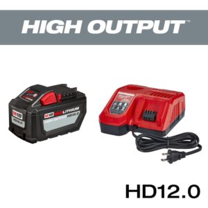 Milwaukee M18 18-Volt Lithium-Ion High Output Battery Pack 12.0Ah and Rapid Charger Starter Kit
