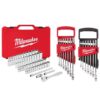 Milwaukee 1/4 in. Drive SAE/Metric Ratchet/Socket/ Combination Ratcheting Wrench Mechanics Tool Set (64-Piece)
