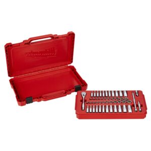 Milwaukee 1/4 in. Drive SAE/Metric Ratchet and Socket Mechanics Tool Set (50-Piece)