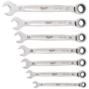 Milwaukee Metric Combination Ratcheting Wrench Mechanics Tool Set (7-Piece)