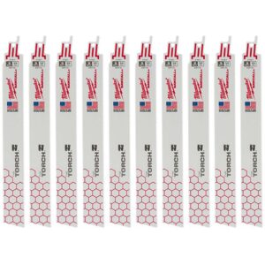 Milwaukee 9 in. 14 TPI Torch Metal Reciprocating Saw Blade (10-Pack)