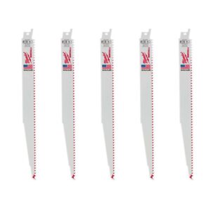 Milwaukee 12 in. 5 Teeth per in. Wood Cutting SAWZALL Reciprocating Saw Blades (5 Pack)