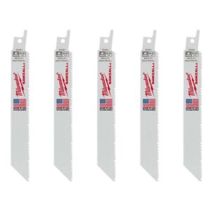 Milwaukee 6 in. 8/12 Teeth per in. Mutli-Material Cutting SAWZALL Reciprocating Saw Blades (5 Pack)