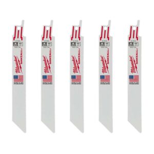 Milwaukee 6 in. 18 Teeth per in. Medium Metal Cutting SAWZALL Reciprocating Saw Blades (5 Pack)