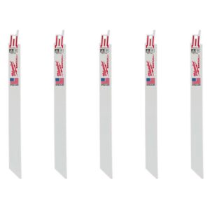 Milwaukee 9 in. 18 Teeth per in. Medium Metal Cutting SAWZALL Reciprocating Saw Blades (5 Pack)