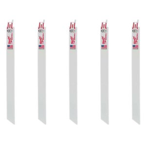 Milwaukee 12 in. 18 Teeth per in. Medium Metal Cutting SAWZALL Reciprocating Saw Blades (5 Pack)