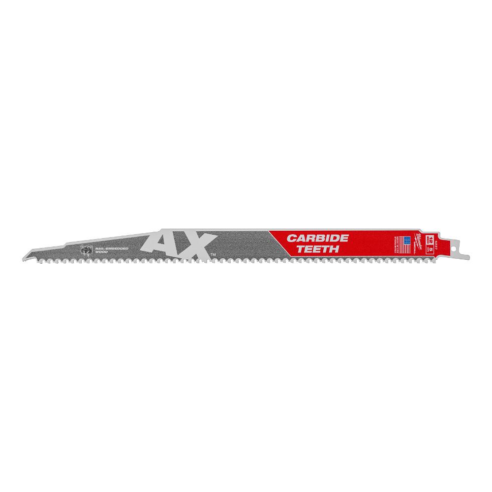 Milwaukee 12 in. 5 TPI AX Carbide Teeth Demo Nail Embedded Wood Cutting SAWZALL Reciprocating Saw Blade (1-Pack)