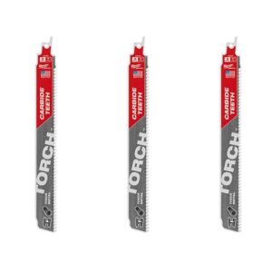 Milwaukee 9 in. 7 TPI  TORCH Carbide Teeth Thick Metal Cutting SAWZALL Reciprocating Saw Blade (3 Pack)