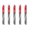 Milwaukee 9 in. 7 TPI TORCH Carbide Teeth Thick Metal Cutting SAWZALL Reciprocating Saw Blade (5 Pack)