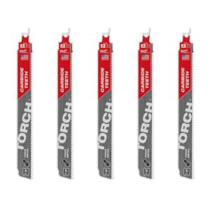 Milwaukee 9 in. 7 TPI TORCH Carbide Teeth Thick Metal Cutting SAWZALL Reciprocating Saw Blade (5 Pack)