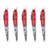 Milwaukee 6 in. 5 Teeth per in. AX Carbide Teeth Demolition Nail Embedded Wood Cutting SAWZALL Reciprocating Saw Blades (5 Pack)
