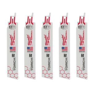 Milwaukee 6 in. 14 TPI Torch Medium Metal Cutting SAWZALL Reciprocating Saw Blades (5-Pack)