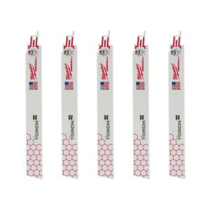 Milwaukee 9 in. 14 TPI Torch Medium Metal Cutting SAWZALL Reciprocating Saw Blades (5-Pack)