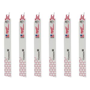 Milwaukee 9 in. 14 Teeth per in. TORCH Thick Metal Cutting SAWZALL Reciprocating Saw Bladess (6 Pack)