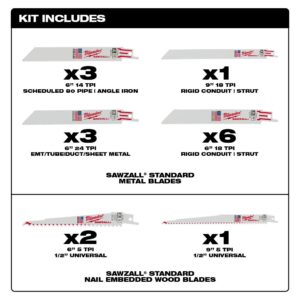 Milwaukee SAWZALL Wood and Metal Cutting Bi-Metal Reciprocating Saw Blade Set (16-Piece)