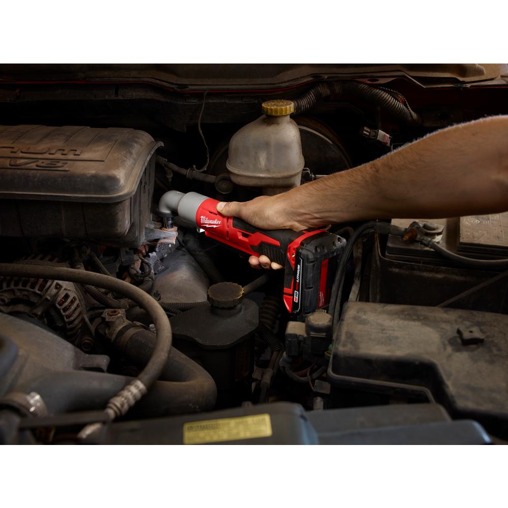 Milwaukee M18 18-Volt Lithium-Ion Cordless 3/8 in. 2-Speed Right Angle Impact Wrench Kit W/(1) 1.5Ah Batteries, Charger, Hard Case