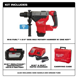 Milwaukee M18 FUEL ONE-KEY 18-Volt Lithium-Ion Brushless Cordless 1-3/4 in. SDS-MAX Rotary Hammer with One 12.0 Ah Battery