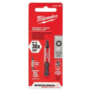 Milwaukee T15 2 in. Torx SHOCKWAVE Power Bit
