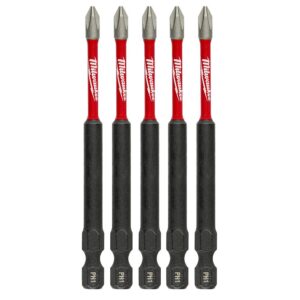 Milwaukee SHOCKWAVE Philips #1 3.5 in. Impact Duty Steel Screwdriver Bit (5-Pack)