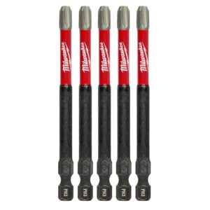Milwaukee SHOCKWAVE Philips #3 3.5 in. Impact Duty Steel Screwdriver Bit (5-Pack)