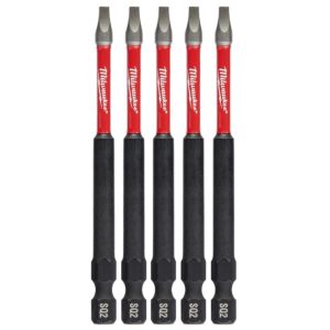 Milwaukee SHOCKWAVE Square #2 3.5 in. Impact Duty Steel Screwdriver Bit (5-Pack)