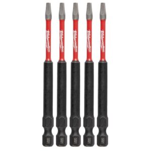 Milwaukee SHOCKWAVE Square #1 3.5 in. Impact Duty Steel Screwdriver Bit (5-Pack)