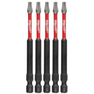 Milwaukee SHOCKWAVE Torx #20 3.5 in. Impact Duty Steel Screwdriver Bit (5-Pack)