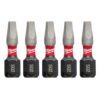 Milwaukee 1 in. #2 Square Recess Shockwave Impact Duty Steel Insert Bits (5-Pack)