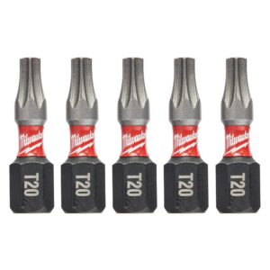 Milwaukee SHOCKWAVE Torx #20 1 in. Impact Duty Steel Screwdriver Bit (5-Pack)