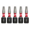 Milwaukee 1 in. #1 Square Recess Shockwave Impact Duty Steel Insert Bits (5-Pack)