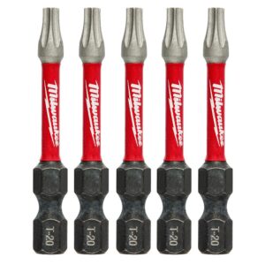 Milwaukee SHOCKWAVE Torx #20 2 in. Impact Duty Steel Screwdriver Bit (5-Pack)