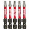 Milwaukee T25 Torx 2 in. Shockwave Impact Duty Steel Power Bits (5-Pack)