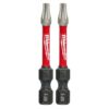 Milwaukee T20 Torx 2 in. High Speed Steel Shockwave Power Bit (2-Piece)