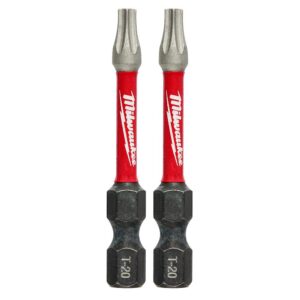 Milwaukee T20 Torx 2 in. High Speed Steel Shockwave Power Bit (2-Piece)