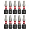 Milwaukee #2 Square Recess 1 in. Shockwave Impact Duty Steel Insert Bits (10-Pack)