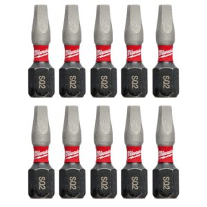 Milwaukee #2 Square Recess 1 in. Shockwave Impact Duty Steel Insert Bits (10-Pack)
