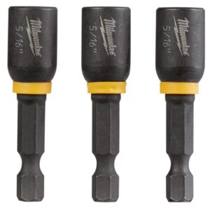 Milwaukee Shockwave 5/16 in. x 1-7/8 in. Black Oxide Impact Duty Magnetic Nut Drivers (3-Pack)
