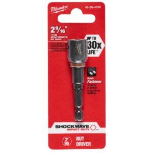 Milwaukee Shockwave 7/16 in. x 2-9/16 in. Steel Magnetic Nut Driver