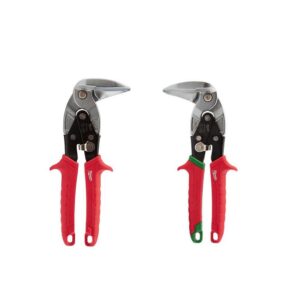 Milwaukee 9 in. Left-Cut and Right Cut Right Angle Aviation Snips (2-Piece)