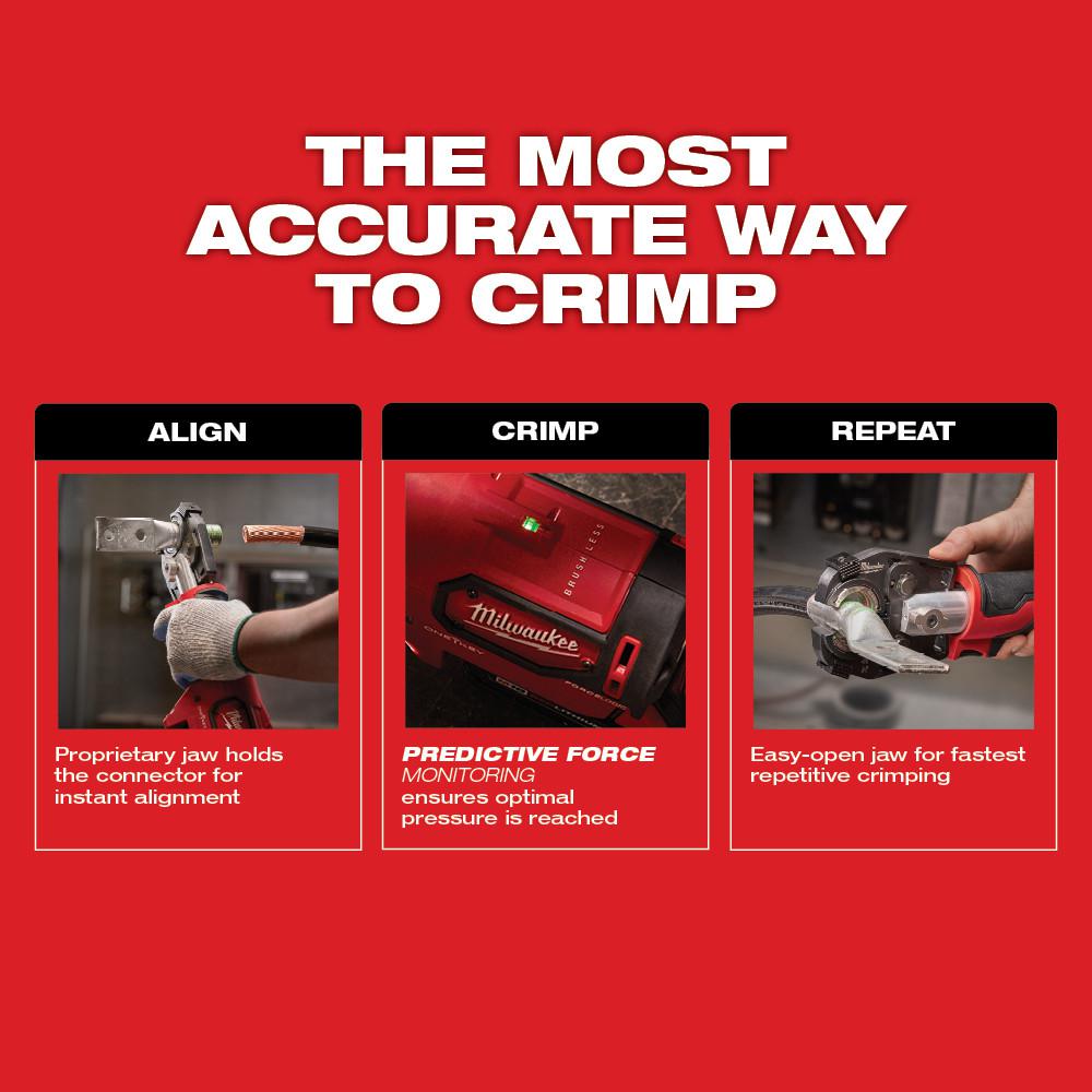 Milwaukee M18 18-Volt Lithium-Ion Cordless FORCE LOGIC 600 MCM Crimper Kit with 750 MCM Expanded Jaw