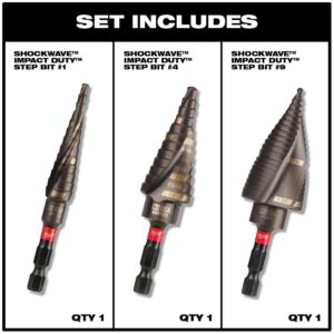 Milwaukee SHOCKWAVE Impact Duty Titanium Step Bit Kit (3-Piece)
