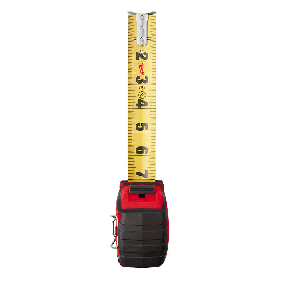 Milwaukee 25 ft. x 1.3 in. W Blade Tape Measure with 14 ft. Standout and 4-1/2 in. Trim Square
