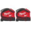 Milwaukee 25 ft. Compact Auto Lock Tape Measure (2-Pack)