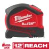 Milwaukee 8m/26 ft. Compact Auto Lock Tape Measure
