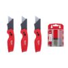 Milwaukee FASTBACK Compact Folding Utility Knife (3-Piece) with Utility Blade (50-Pack)