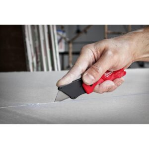 Milwaukee FASTBACK Compact Folding Utility Knife (3-Piece) with Utility Blade (50-Pack)